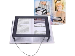 Lupa De Leitura Leve, Com Ampliação De 3x, Auxiliar De Leitura Com 4 Luzes Led Para Idosos Formato Retangular A4 Com Suporte Dob Aquaforge