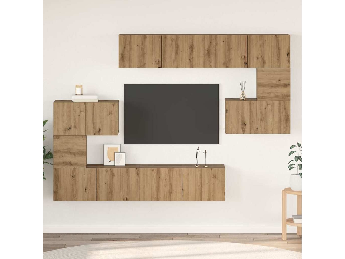 Vidaxl Conjunto De Móvel De Tv 8 Unid. Carvalho Artesanal