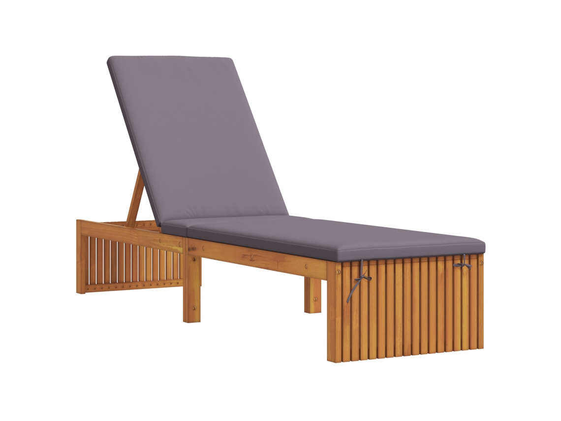 Conjunto 1 Espreguiçadeira Ajustável Vidaxl Castanho Madeira De Acácia Maciça (200 X 55 X 94 Cm)