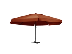 Vidaxl Guarda-sol De Jardim C/ Poste De Alumínio 600 Cm Terracota