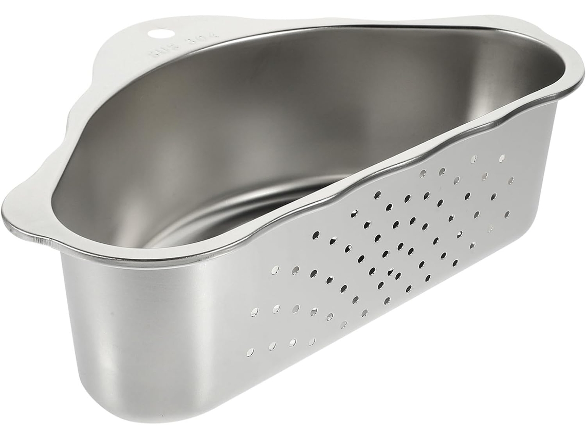 Cesto De Ralo Triangular Em Aço Inoxidável Para Pia Cozinha, Fácil