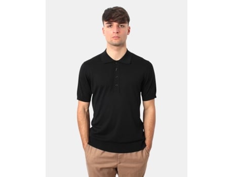 Polo De Homem Paolo Pecora Manica Corta Poliéster Preto (l)