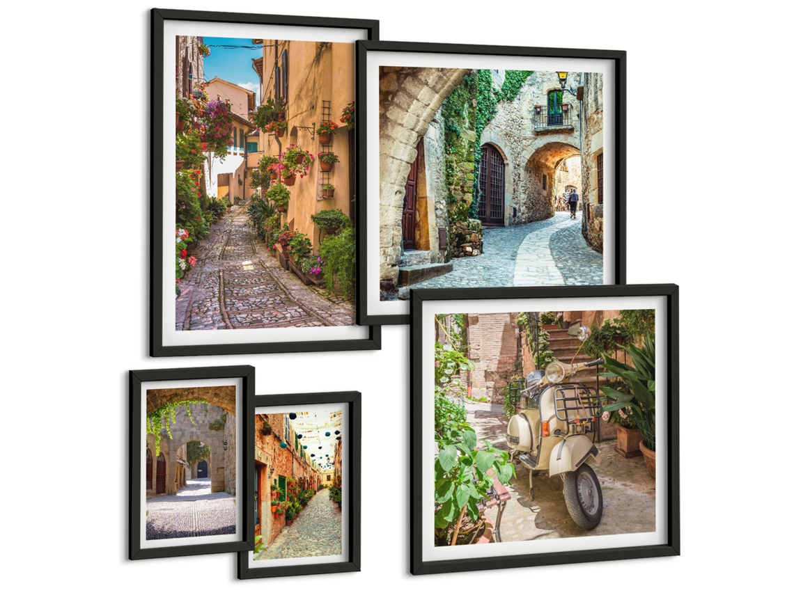 Conjunto De Pinturas Ruazinhas Encantadoras Com Flores Espelharte (5 Peças)