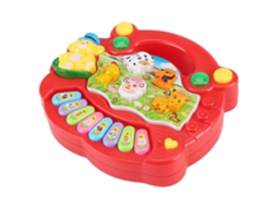Brinquedo Piano Musical Infantil Educativo Com Sons De Animais Presente Para Crianças Vermelho