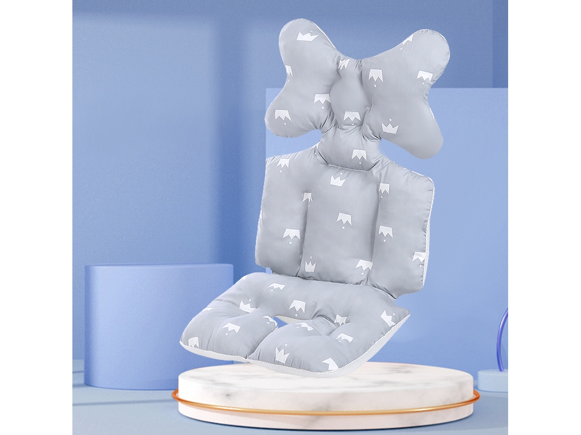 Almofada De Suporte Para Carrinho Eifson Malha 3d Com Elástico 34x79cm - Coroa Cinza