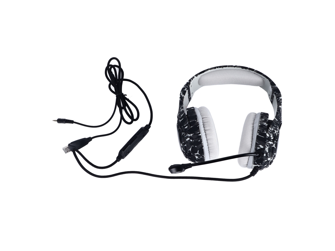 Fone De Ouvido Gamer Com Fio M1 Com Microfone Over Ear Som Claro Para Computador Cor Preta Camuflada Legal