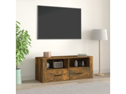 Vidaxl Móvel P/ Tv 100x35x40cm Madeira Processada Cor Carvalho Fumado