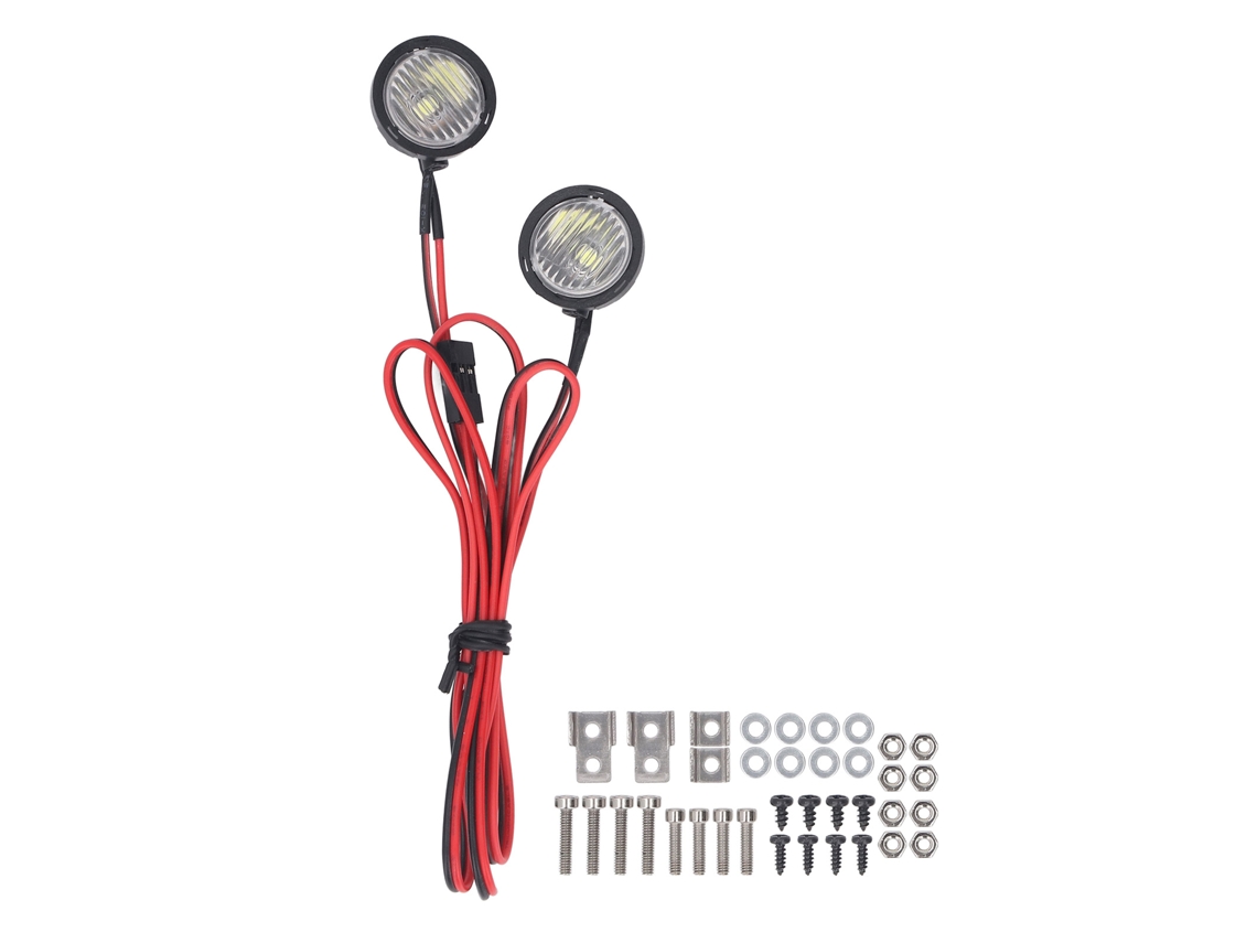 Faróis Dianteiros Led Para Carros Rc Axial Scx10 90046 Redcat, 2 Luzes Brancas Brilhantes Para Crawler 1:10