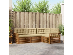 Vidaxl Conjunto De Sofás Para Exterior 4 Unid. Natural E Bege