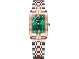 Vestido de Luxo Feminino Strass Aço Inoxidável À Prova DÁgua Quartzo Data Relógio Luminoso