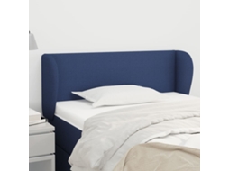 Vidaxl Cabeceira De Cama C/ Abas Tecido 83x23x78/88 Cm Azul