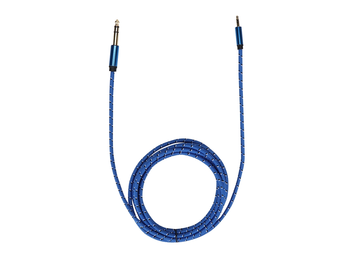 Cabo de áudio estéreo macho de 3,5 mm para amplificador, guitarra elétrica, 3 m. | S/MARCA