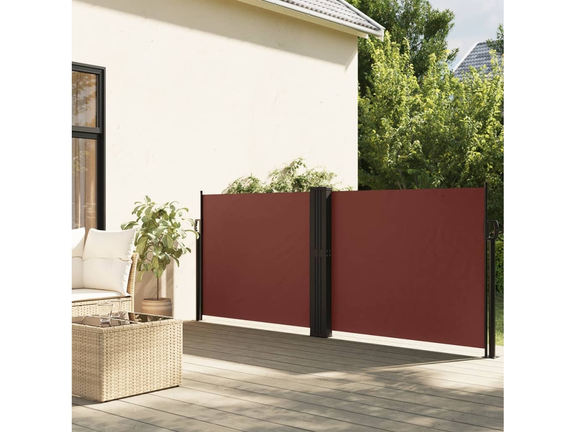 Vidaxl Toldo Lateral Retrátil 140x1200 Cm Castanho