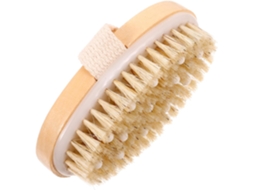 Escova De Banho Esfoliante E Limpeza Profunda Anneome Com Cabeça Massageadora Bambu, Cerdas De Borracha E Javali Para