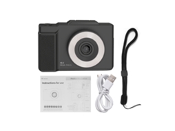 Câmera Digital Para Crianças 1080p 48mp Tela Rotativa De 2,8 Polegadas Autofoco 16x Zoom Com Luz Led Para Adolescentes Estudantes Preto