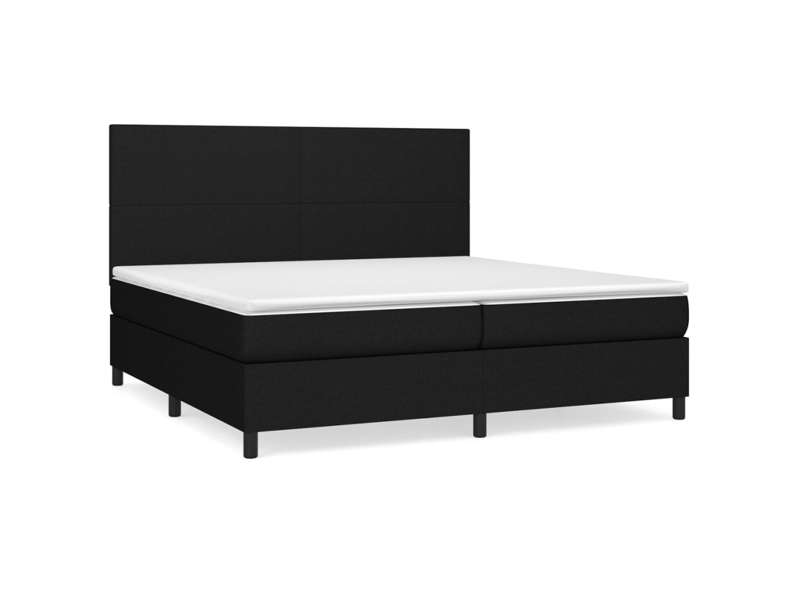 Cama com Molas/colchão 200x200 Cm Tecido Preto MAISON EXCLUSIVE