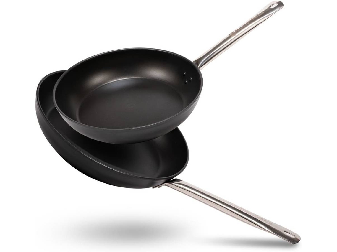 Conjunto 2 Frigideiras MASTER SWISS Antiaderentes (Preto - Ferro Fundido - 24 e 28 cm)