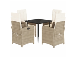 Garden Dining Set, Garden Dining Sets Vidaxl Bege Rattan / Vime (mesa Com 80 Cm De Comprimento)