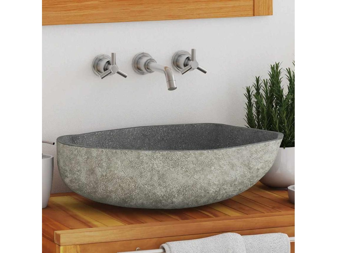 Sink, Sinks Vidaxl Cinzento-acastanhado Pedra ((45-53) X (34-41) X 15 Cm)