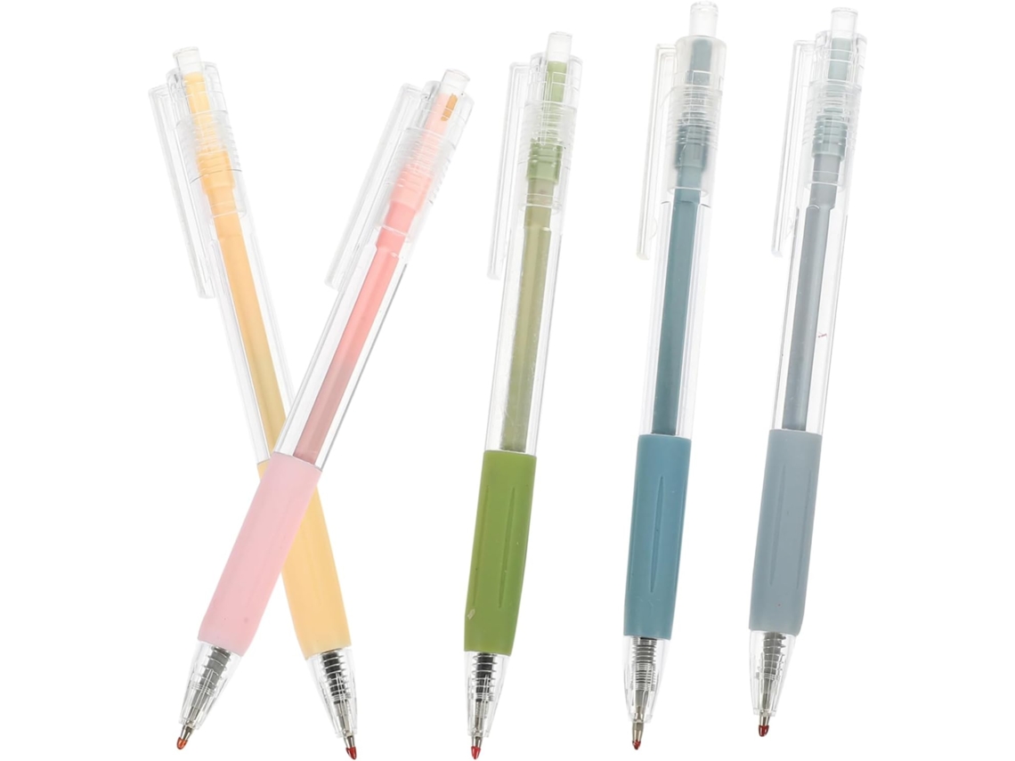 Conjunto De 5 Canetas Em Gel Stobok Com Botão Pressão, Portáteis E
