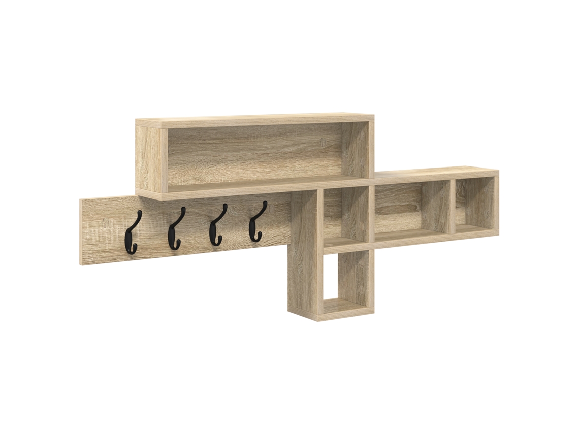 Conjunto 1 Armazenamento De Prateleira Para Casacos Vidaxl Castanho Derivados De Madeira (100 X 12 X 43,5 Cm)
