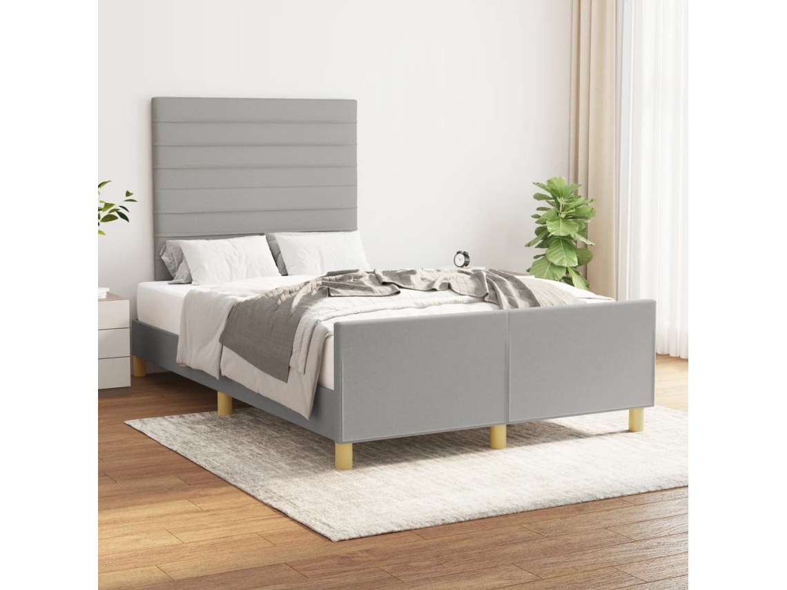 Vidaxl Estrutura De Cama Sem Colchão Cinza Claro Tecido