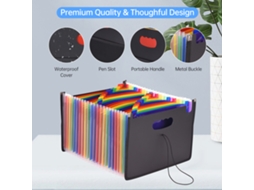 Organizador De Arquivos Accordion 24 Bolsos Com Expansão Para Papéis A4/carta Home Office Escola