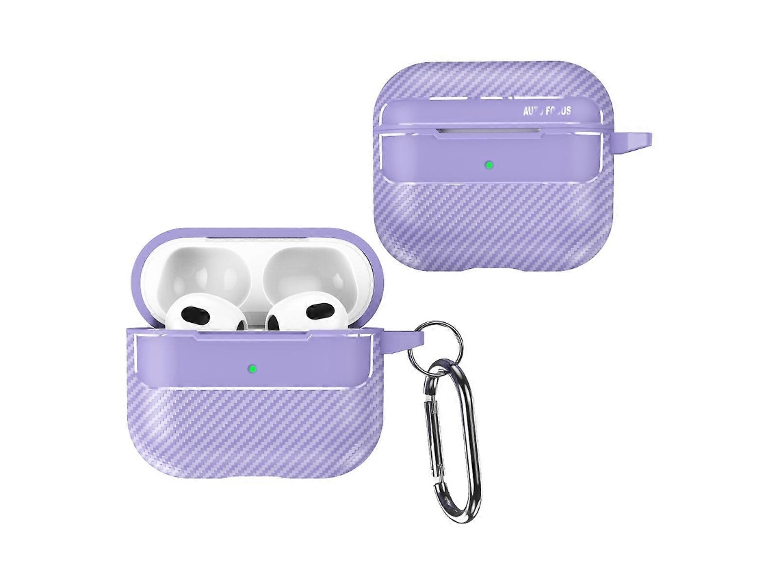 Película protetora antirriscos para fones de ouvido AirPods 3 com textura de fibra de carbono. GIECY