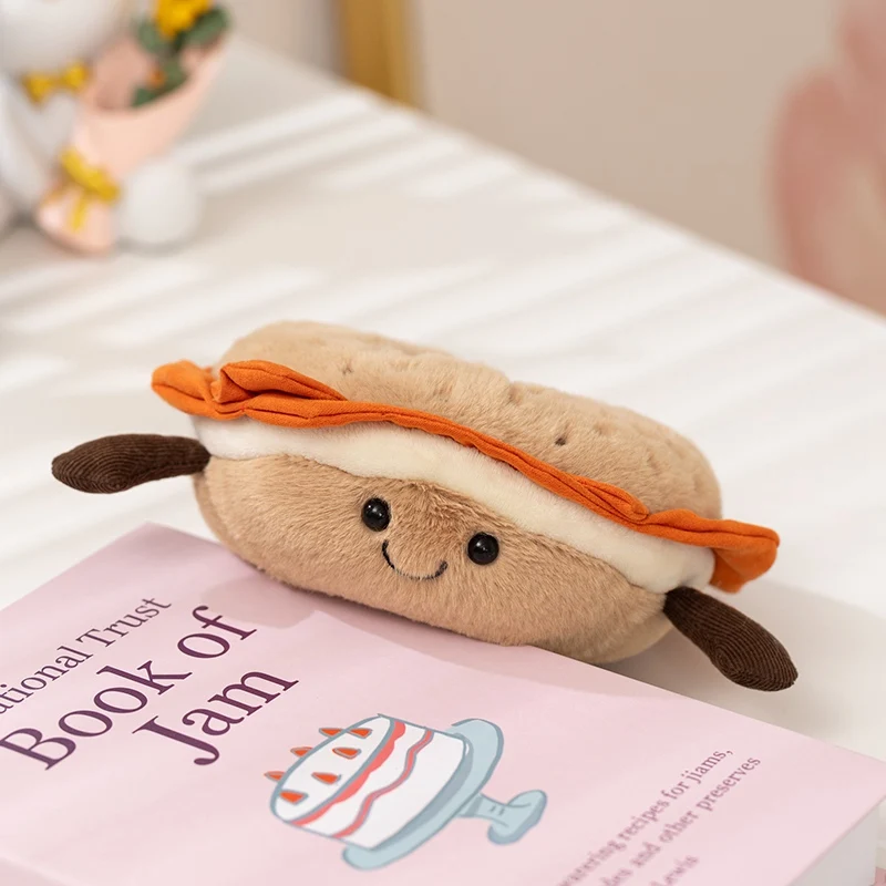 Brinquedo de Pelúcia Fofo em Formato de Comida Macio e Adorável MDUG (bagel de 12 Cm)