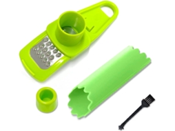 Conjunto de 3 Peças Silicone para Alho com descascador, espremedor e aço inox AQUAFORGE