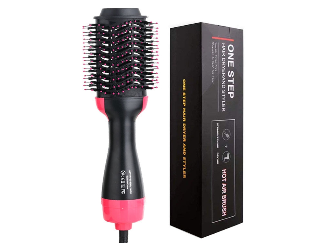 Cs09605-2 Em 1 Íon De Ar Quente Pente Alisador Encaracolado Pente Escova Styler, Alisador De Cabelo Elétrico Curling Ferro*