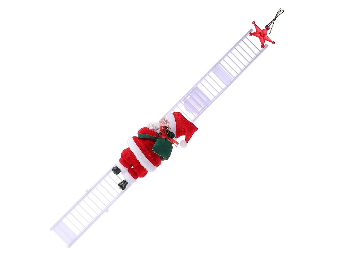 Boneco De Natal Elétrico Santa Com Escada