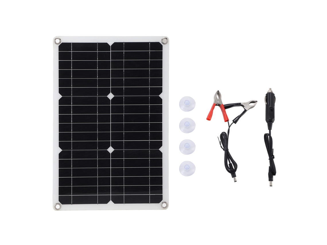 Painel Solar Flexível, 20W, 18V, à Prova D'água, para Carro, RV, Barco, S/MARCA