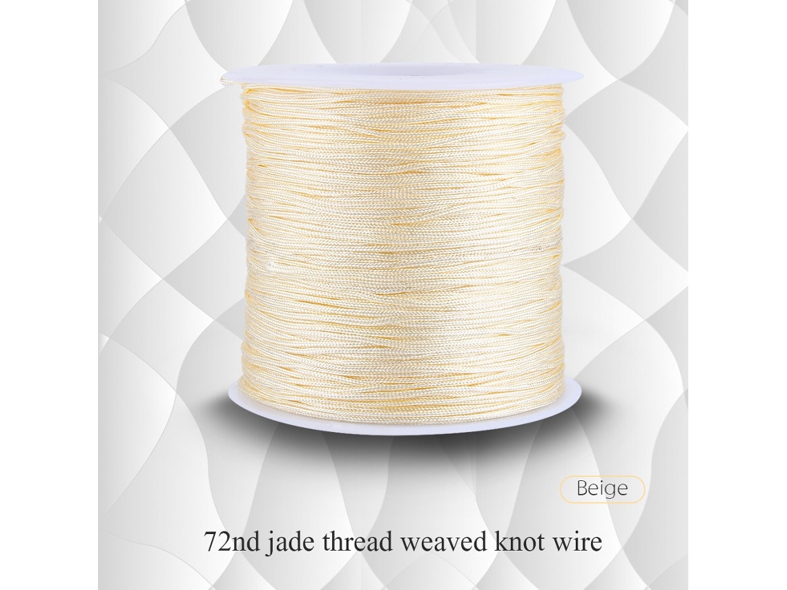 Laxiscreed Corda De Nylon 100m X 0.8mm Para Macramé, Fios Rattail, Bege - Ideal Para Artesanato