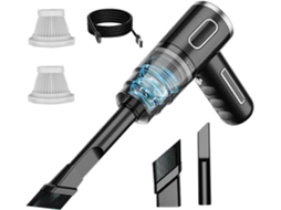 Lurelia Aspirador Portátil Sem Fios Para Carro, 29000 Pa, 120 W, Usb, Luz Led, Preto
