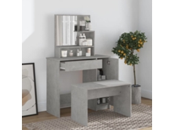 Vidaxl Conjunto Toucador 86,5x35x136 Cm Cinzento Cimento