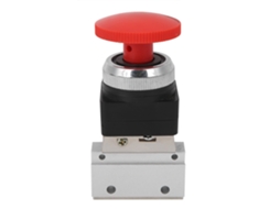 Válvula Mecânica Pneumática Mov-03eb Botão Cogumelo Roscado G1/8 2-vias