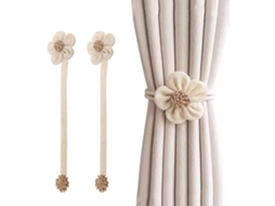 2 Peças, Presilhas Para Cortina De 40 Cm Com Fivelas, Fitas Trançadas E Fecho Magnético Para Decoração De Interiores, Com Cordão