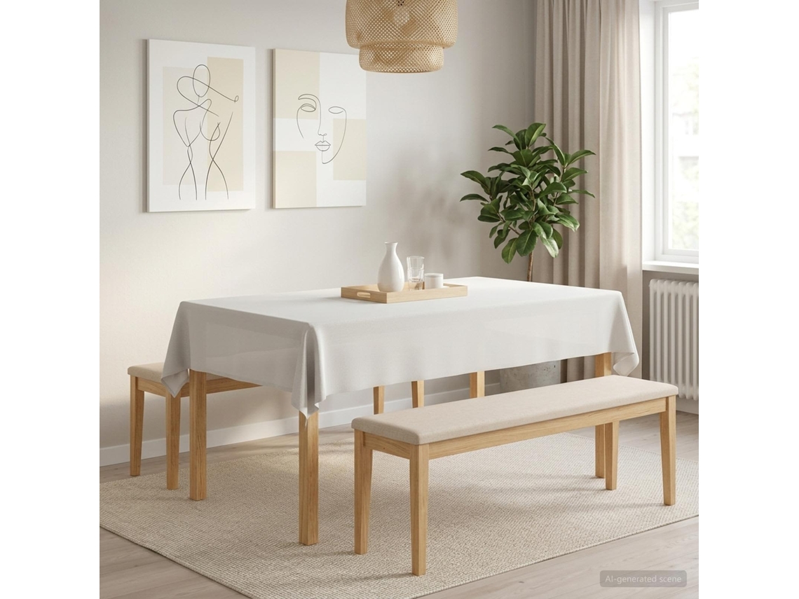 Vidaxl Toalha De Mesa 5 Unid. Retangular Branco 140 X 200 Cm
