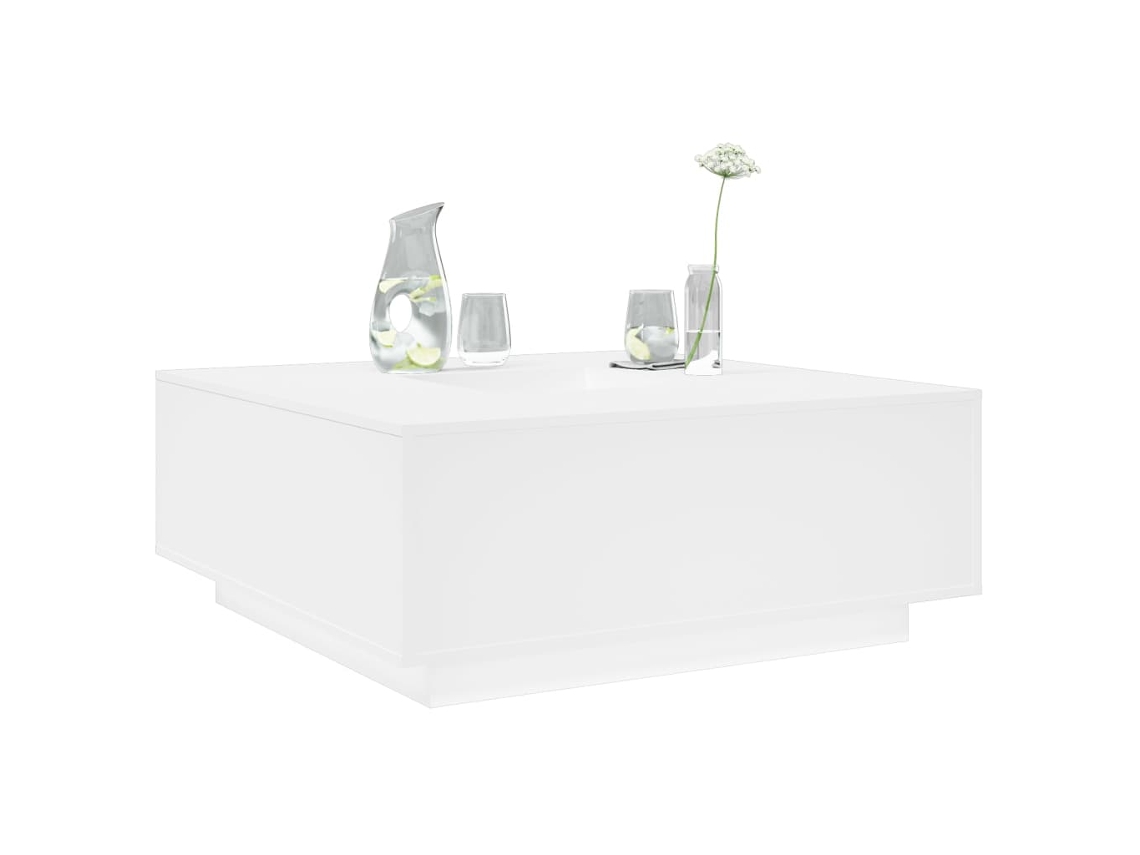 Mesa De Centro 100x100x40 Cm Derivados De Madeira Branco Lovely Home