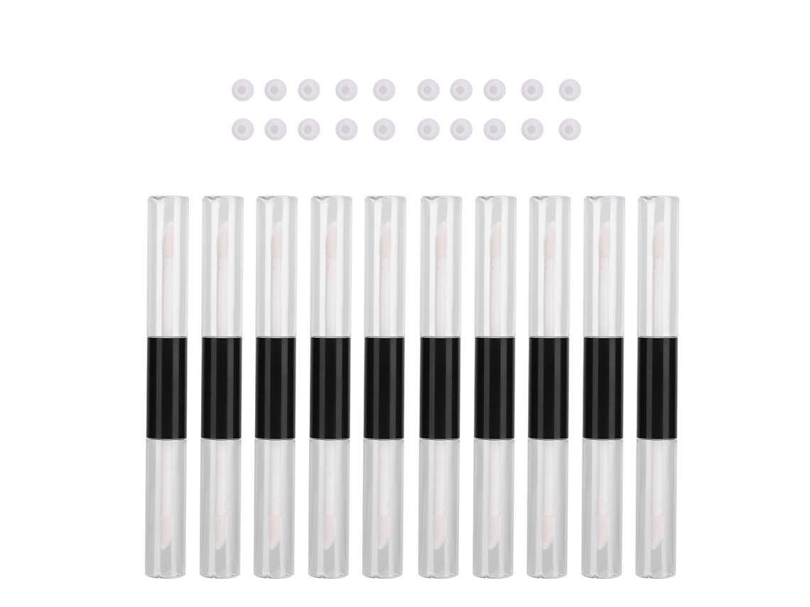 10pcs Tubes De Gloss Labial Double Head 5ml Diy Transparente Portátil Sem Vazamento