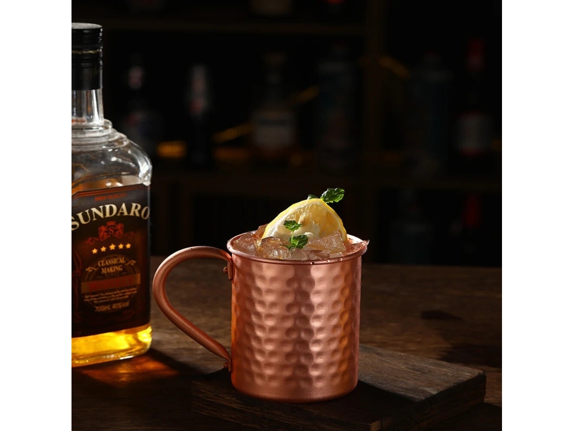Caneca de Cerveja de Aço Inoxidável 430ml Coppery para Coquetéis Moscow Mule, Presente Dourado SUNNY SPACES