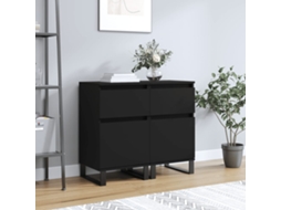 Vidaxl Aparadores 2 Pcs 40x35x70 Cm Derivados De Madeira Preto