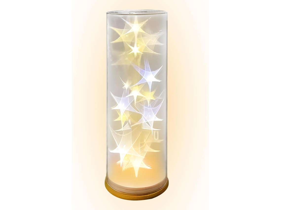 Luminária De Mesa Genérica Em Formato Estrela, Moderna E Com Iluminação Ambiente
