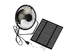 Ventilador Portátil De 5w E 5v Alimentado Por Painel Solar, Mini Resfriamento 4 Polegadas Com Conexã O Usb.