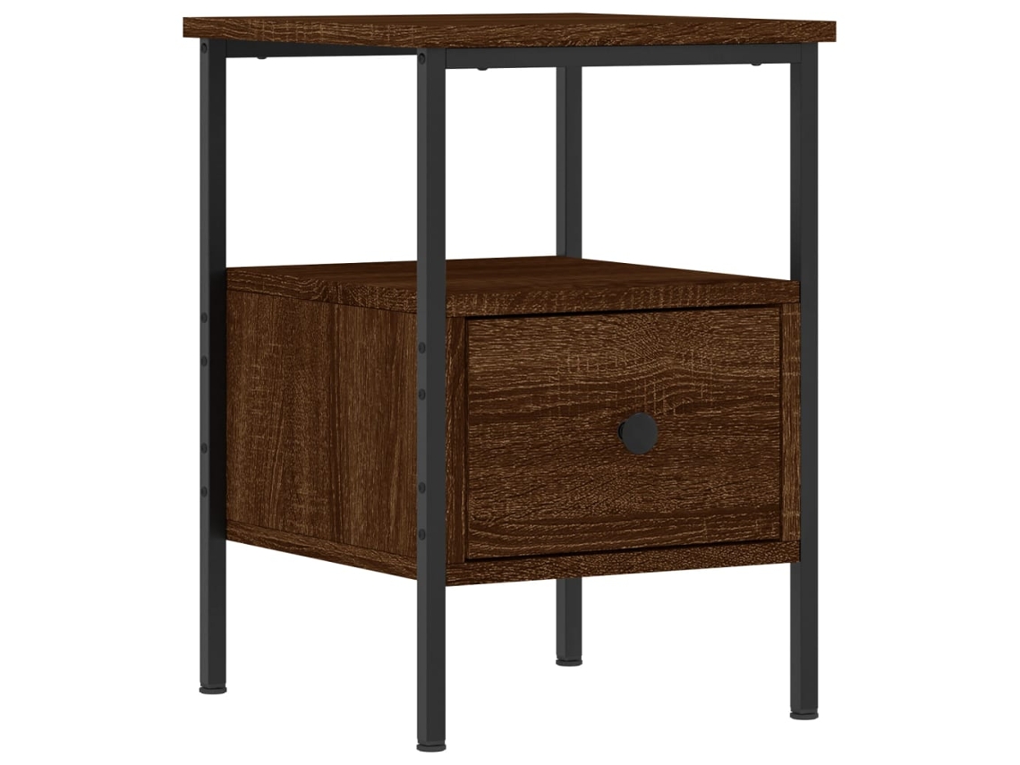Mesa de Cabeceira Derivados de Madeira Carvalho Castanho MAISON EXCLUSIVE (34x36x50 cm)