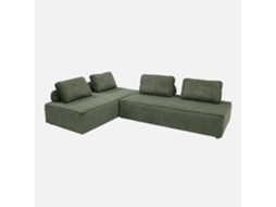 Sofá Modular Em Veludo Canelado, 4 Lugares, Verde