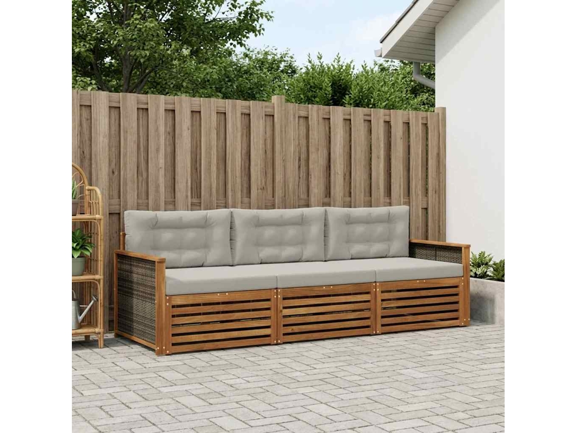 Vidaxl Conjunto De Sofás Para Exterior 3 Unid.