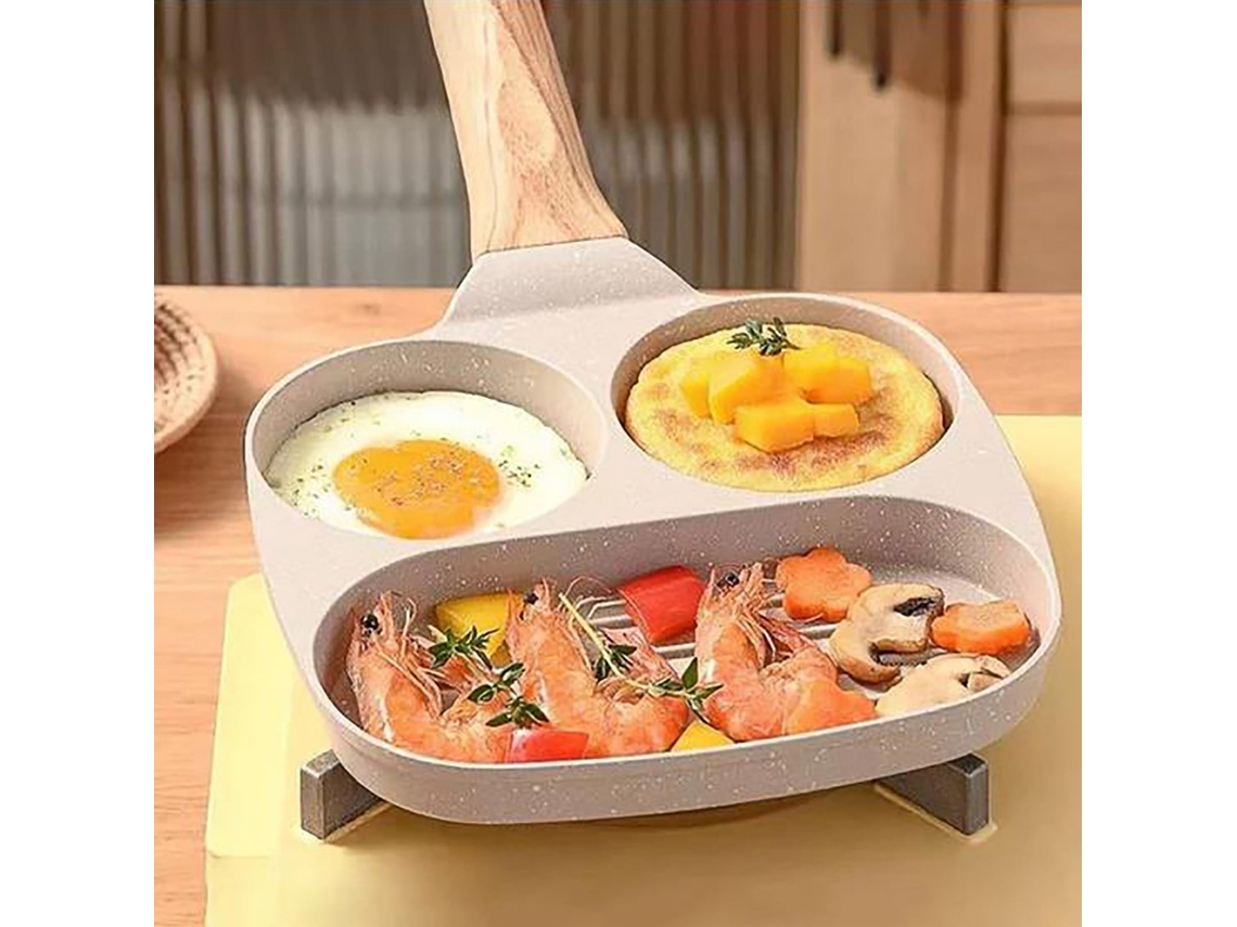 Frigideira 3 Em 1 Multiusos Antiaderente - Frigideira Plana Para Pequeno-almoço E Omeletes