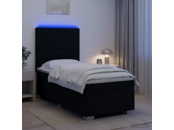 Vidaxl Cama Box Spring Com Colchão Preto 80 X 200 Cm Tecido